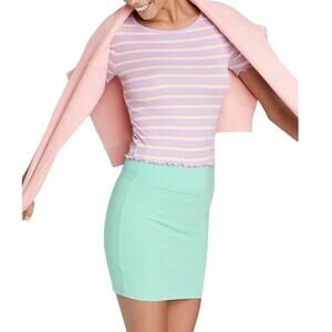 NWT ~ WILD FABLE Bodycon Mint Green Short Knit Mini Skirt ~ Women's Size LARGE